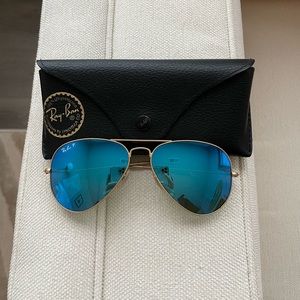 Rayban blue aviator polarized sunglasses